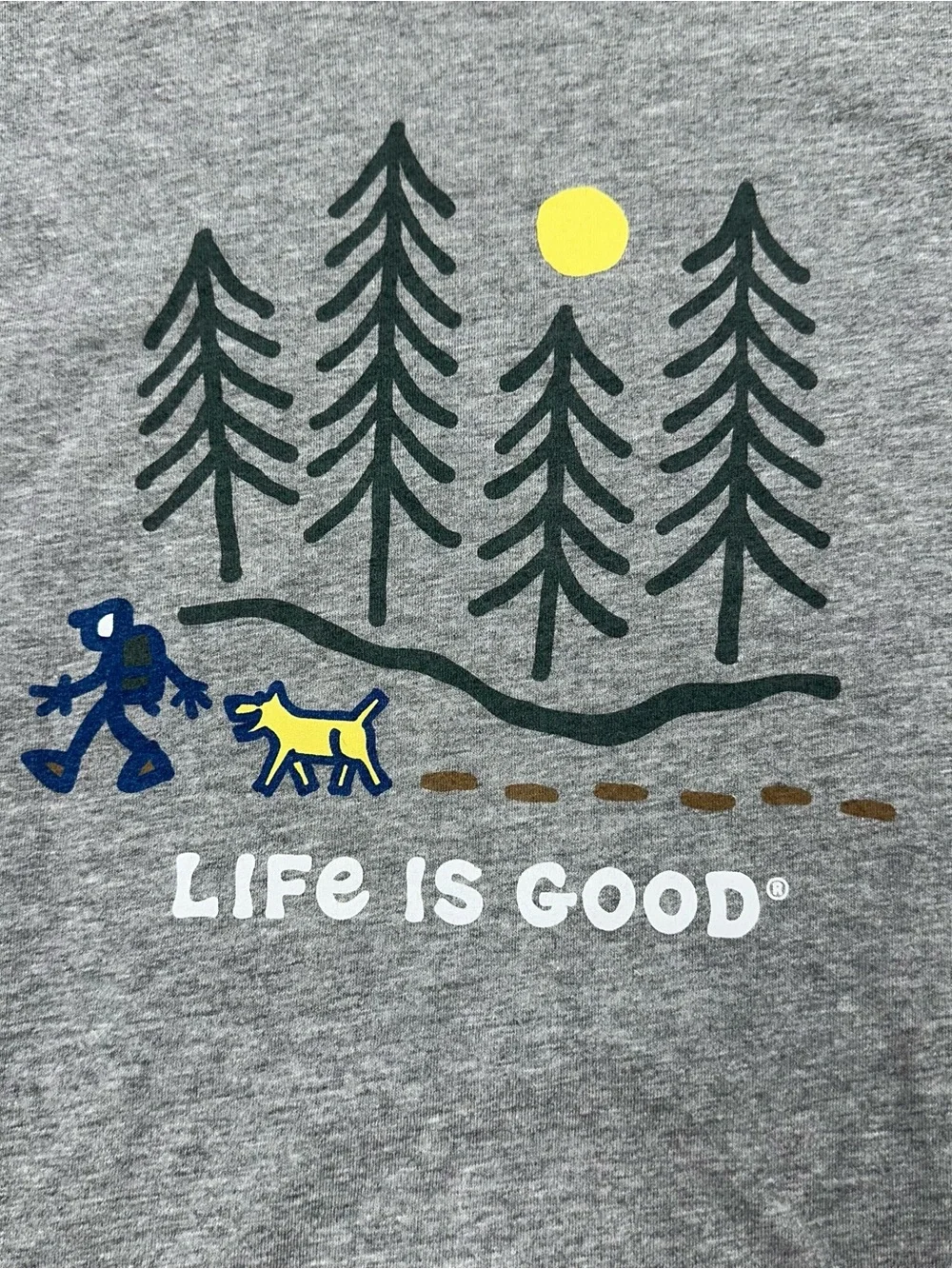 Life is Good Crusher Long Sleeve T Shirt Men's Large Camping Gray - Picture 2 of 8